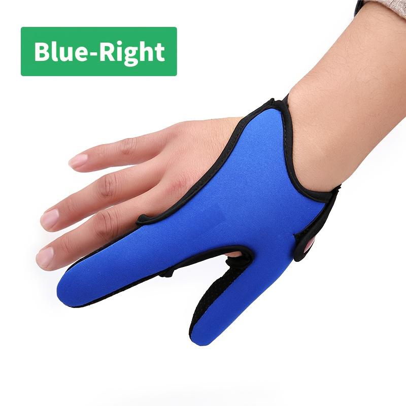 1 paire de gants de pêche pour deux doigts, adaptés pour le lancer et le contrôle de la ligne, pour la main gauche ou droite Right Hand bleu