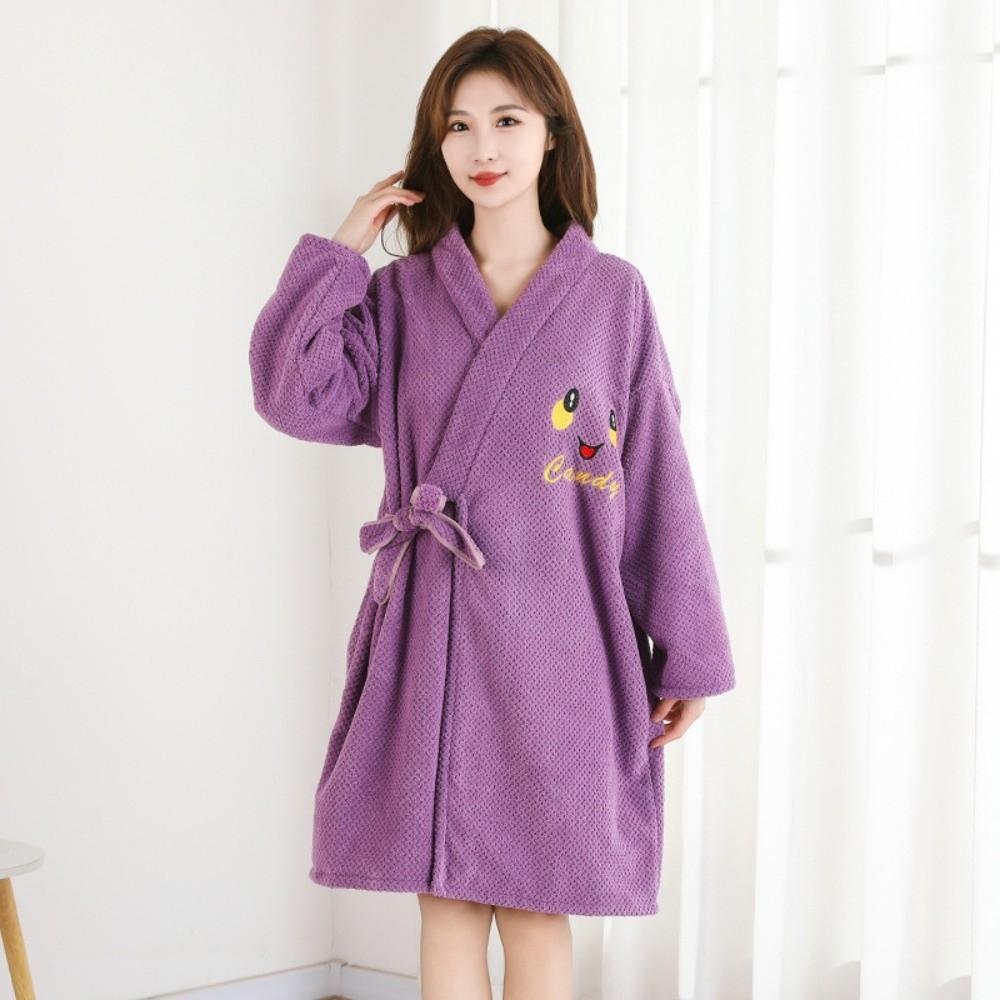 Thickened Bath Towel Coral Velvet Shower Robe New Kimono Robe