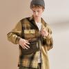 Dickies Melard Reversible Embroidered Patch Color Block Plaid Long Sleeve Shirt Men shirts DK009452KHK
