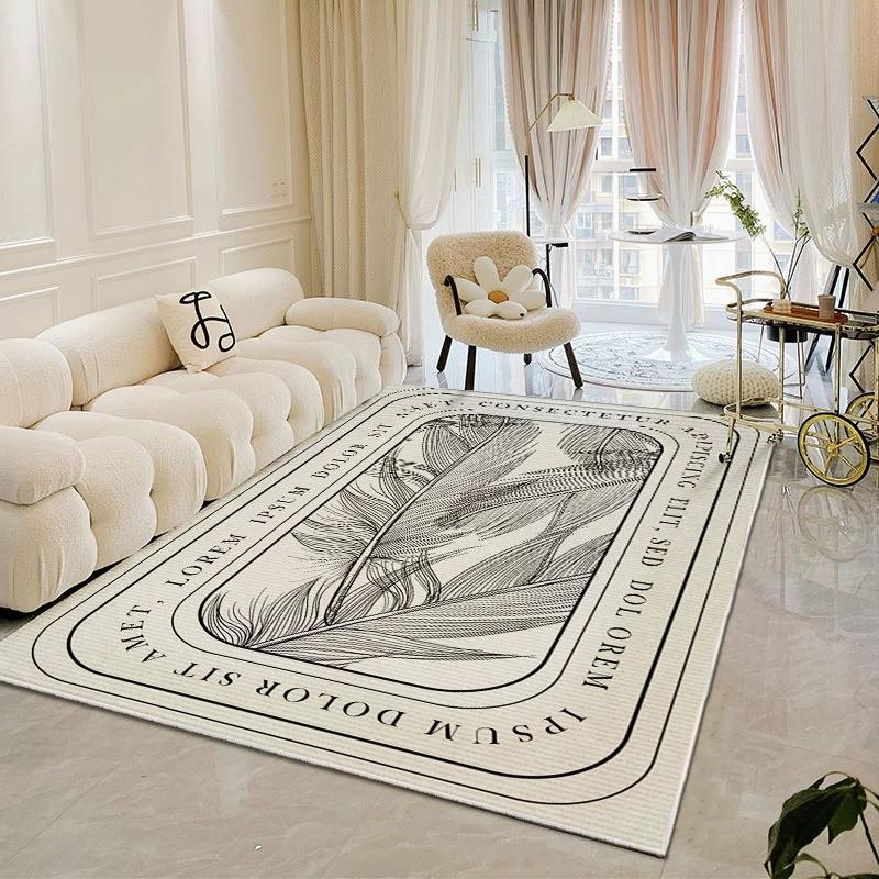 modern simple crystal velvet large carpet living room sofa coffee table Light luxury large area bedroom non-slip carpet