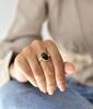 Genuine Black Onyx Rose Cut Ring 14k Gold Ring for Women Faceted Black Stone Handmade Jewelry Healing Crystals Unique Jewelry for Gift