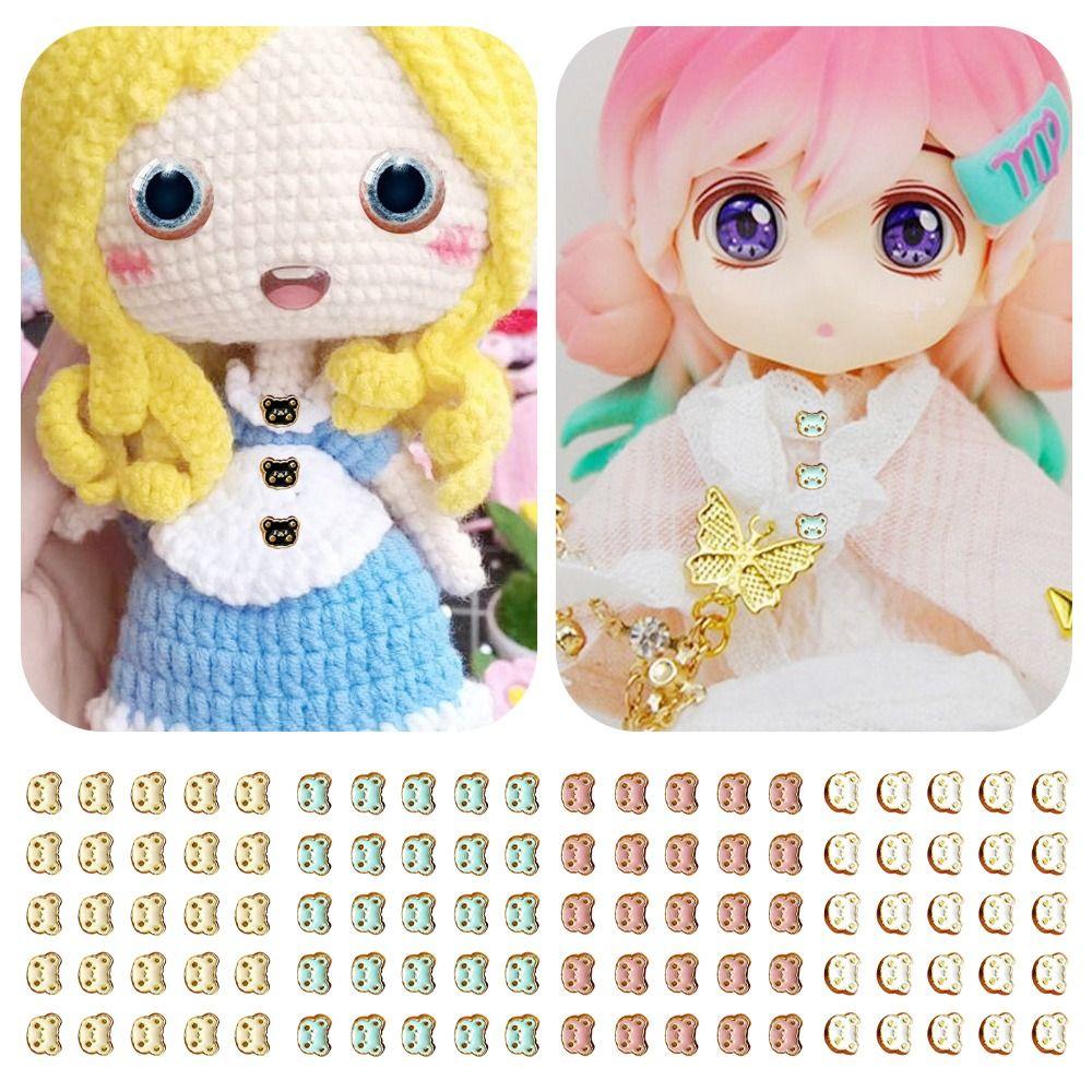 20pcs Mini Ultra-small Buckle Metal Doll Coat Buckle  DIY Doll Clothes Accessories