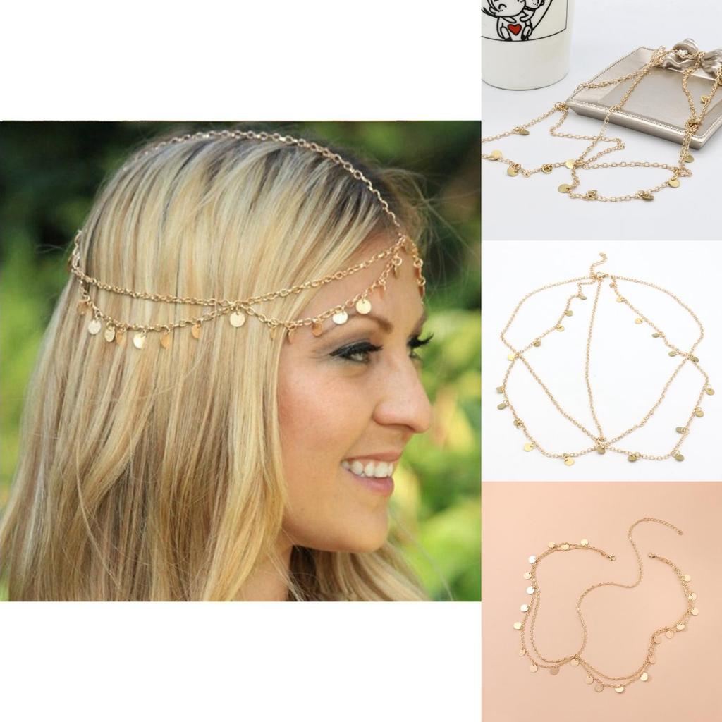 Fashionable Gold Headpiece With Rotundity Shape And Tassel For Women Events