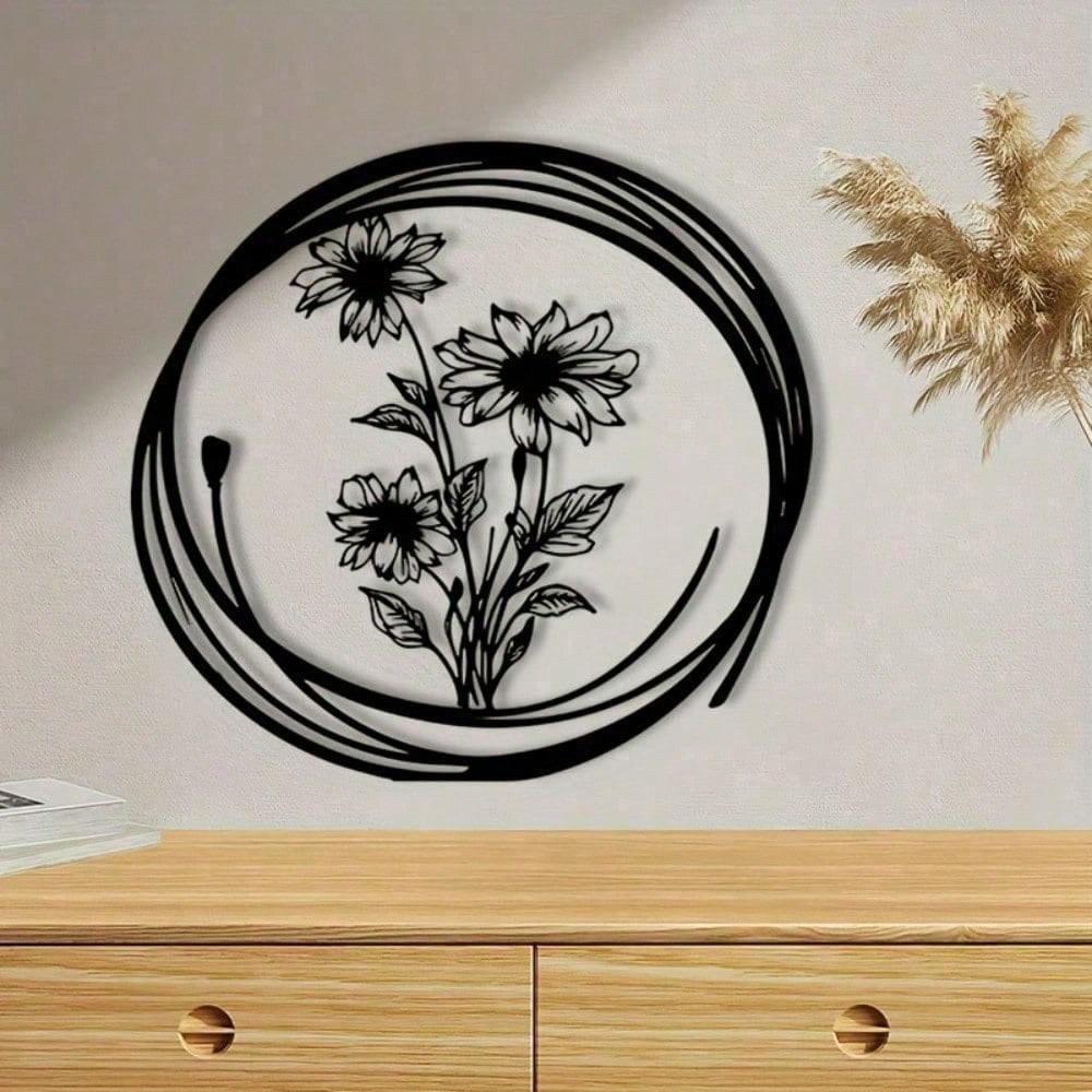Metal Wall Art Vintage Minimalism Gift Wheat Picture Home Decor