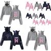 Kpop Unisex Bts  jung Kook Jimin 95 97 Hoodie Sweatshirt Cat Ears Tops Crop