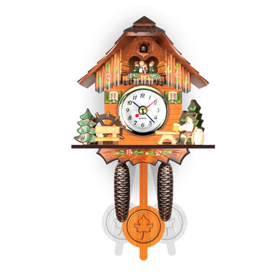 Antique Wooden Hanging Cuckoo Wall Time Alarm Clock Home Living Room Decoration