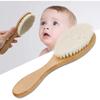 Wooden Baby Hair Brush for Newborns Infant Hair Comb Soft Wool Hair Scalp Massage Ideal for Baby Cradle Cap Care