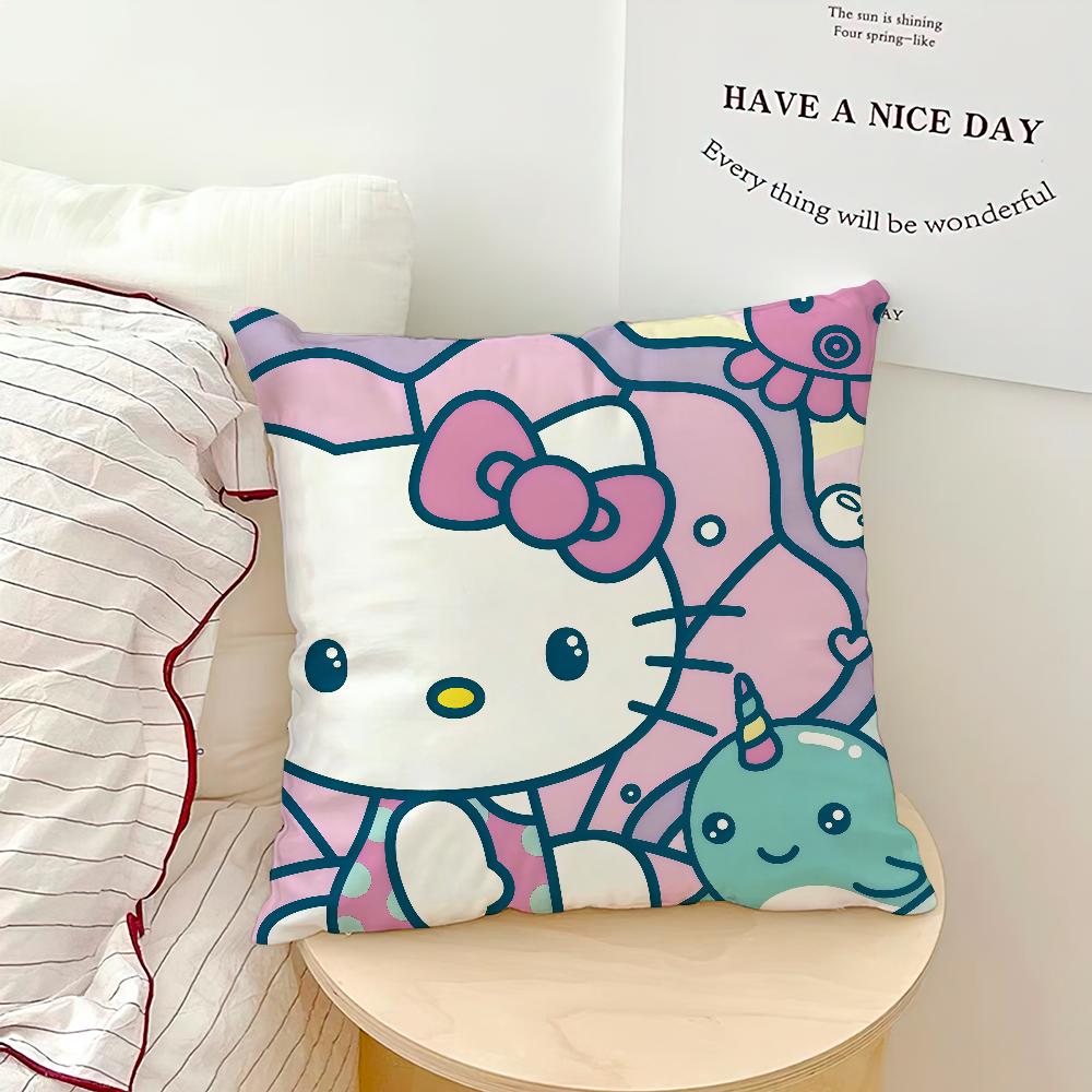 cartoon art cute cat h-HelloKitty SRO cushion cover soft Pillow Case for Sofa Living Room Home office Decor Protective Covers