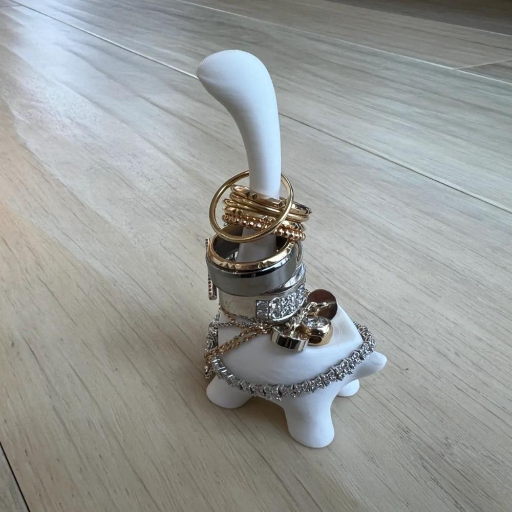 Cute Dinosaur Jewelry Storage Rack 3D Print Decoration Crafts Cute Alpaca Ring Storage Rack  Office