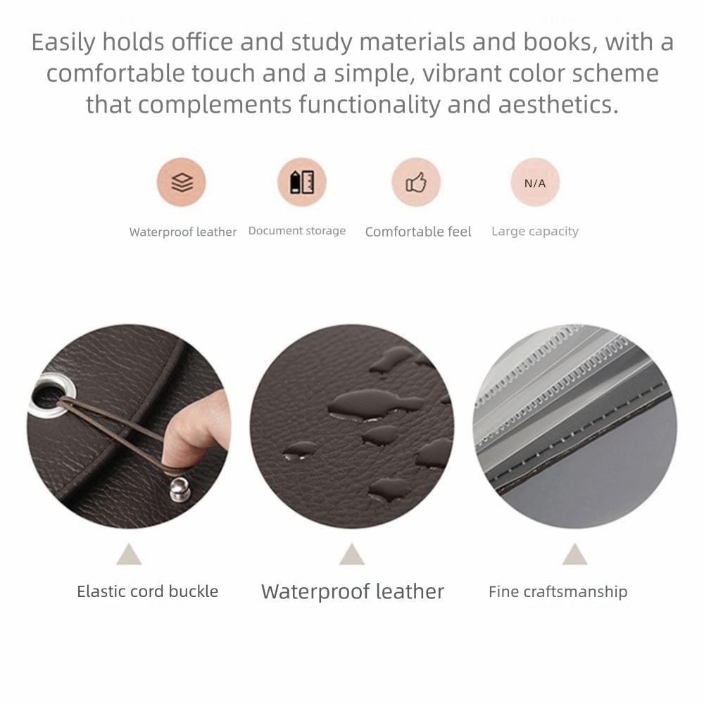 With Labels PU Leather Document Bag Waterproof Accordion File Organizer  School Supplies
