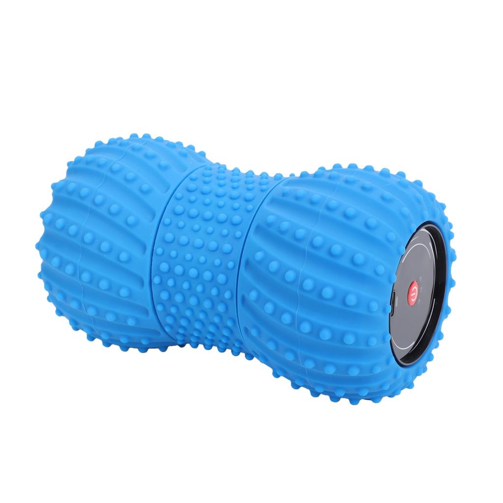 Vibrating Massage Ball Peanut Shaped Speaker 2 In 1 with 4 Massaging Modes Yoga Roller Ball for Muscle Recovery Blue