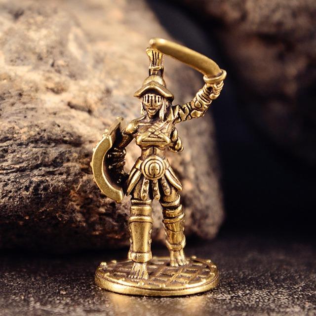 Vintage Brass Spartan Warrior Statue Twelve Types of Rome Soldier Models Figurine Game Props Desktop Ornaments Home Craft Decor