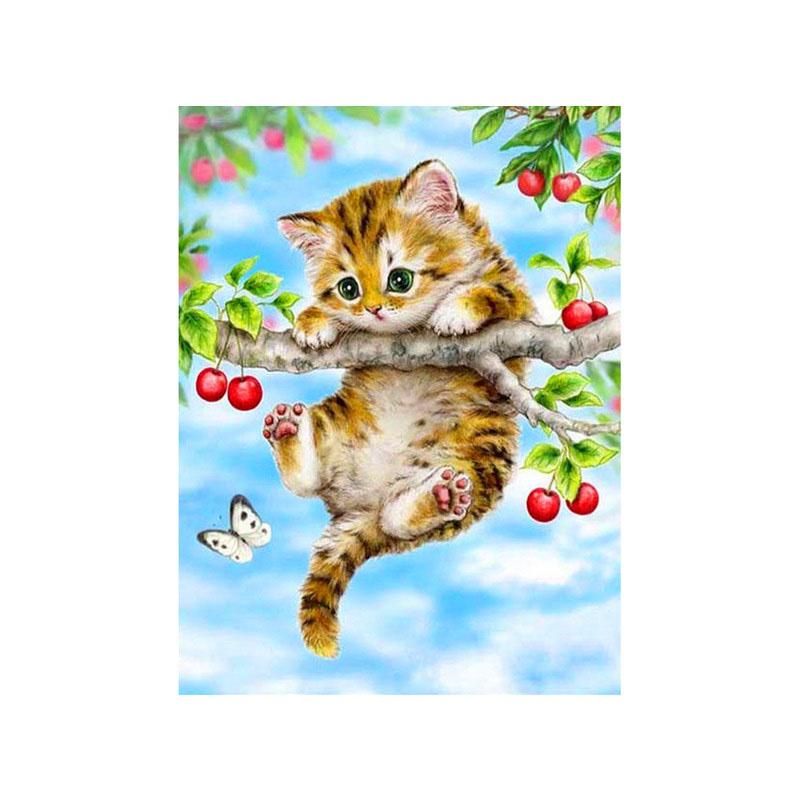 

Алмазная картина Животное Кошка Пейзаж Мозаика Инкрустация из смолы Украшение стены DIY Вышивка Крестом 30*40CM белый