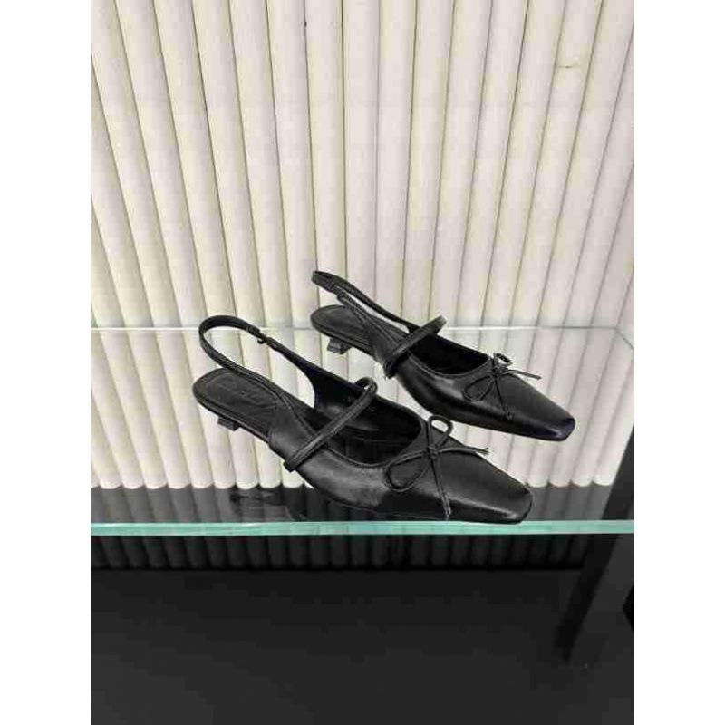 French Low Heel Small Heel Bag Head Sandals Shoes 2025 New Spring and Summer Bow Evening Single Shoes French Square Head