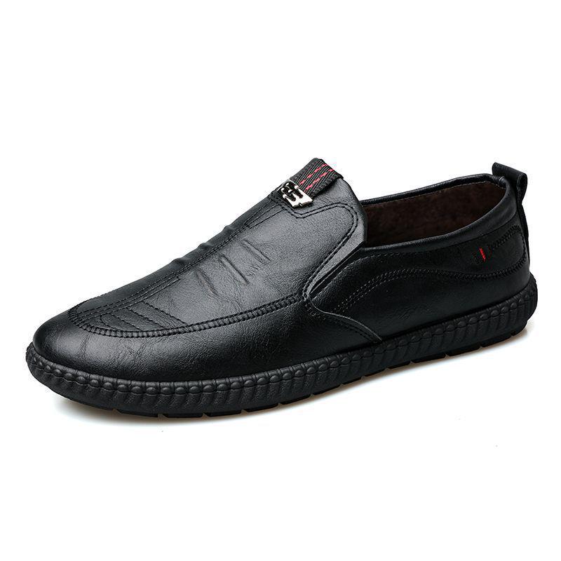 2024 Spring Men's Soft Sole Leather Shoes - Non-slip, Wear-resistant, Business Casual