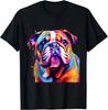 Cool Colorful Bulldog Portrait Graphic Gift Unisex T-Shirt