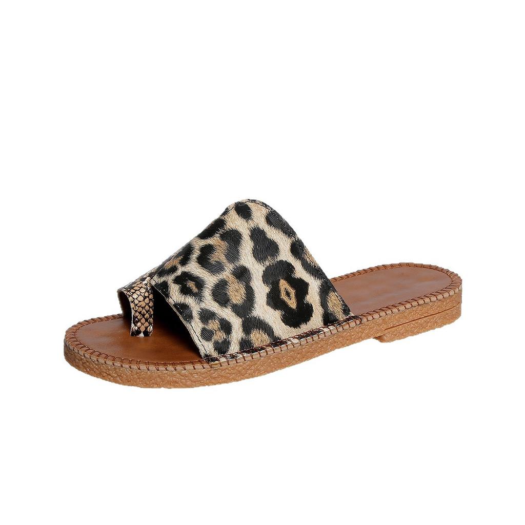 2025 nya europeiska och amerikanska utrikeshandel stora storlekar avslappnade platta sandaler kvinnor ormmönster tofflor avslappnade enords-tofflor kvinnor