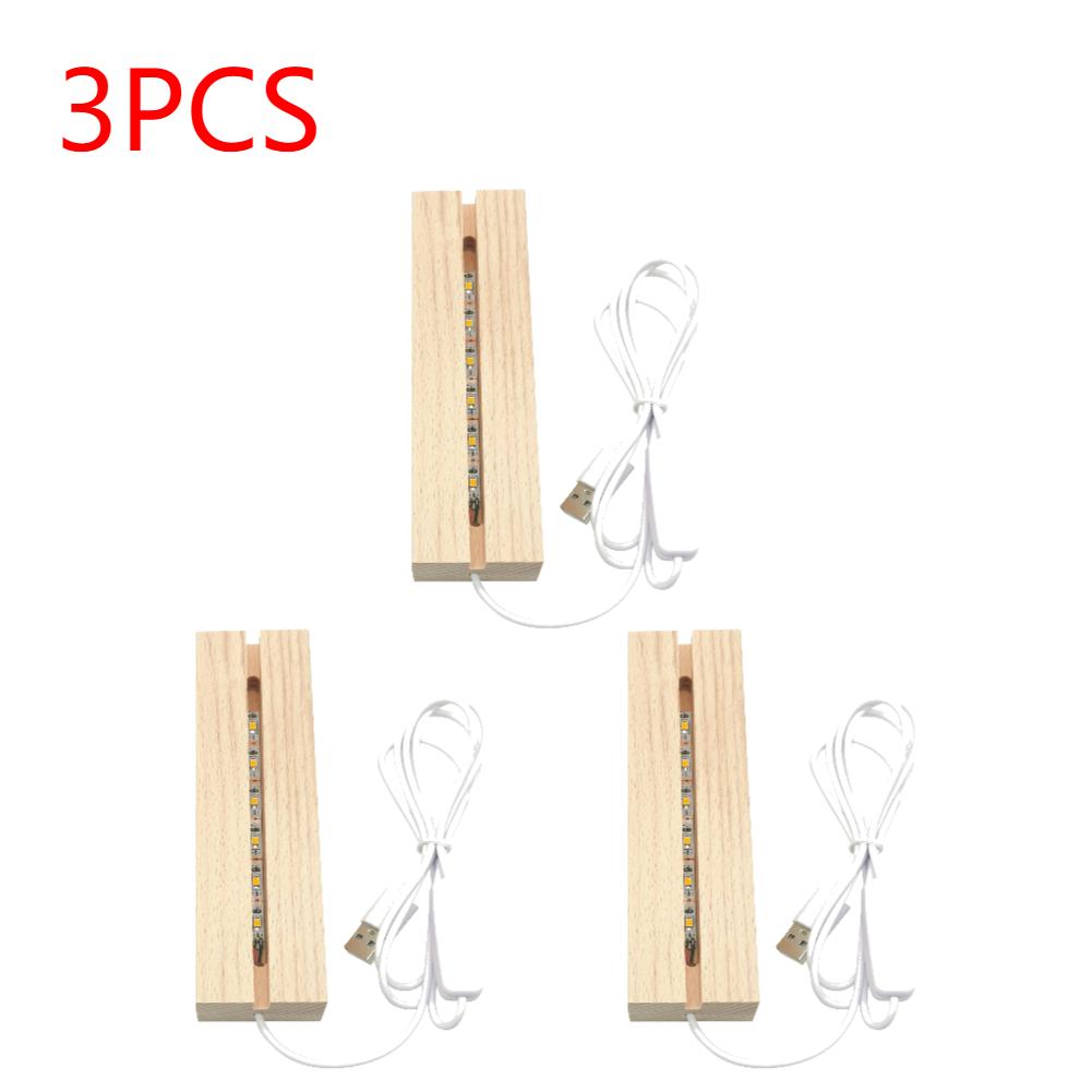 1-5PCS LED Wood Light Display Crystal Wooden Lighted Stand Acrylic Light Plate Base USB Wooden Base For Resin Art Lights 2025