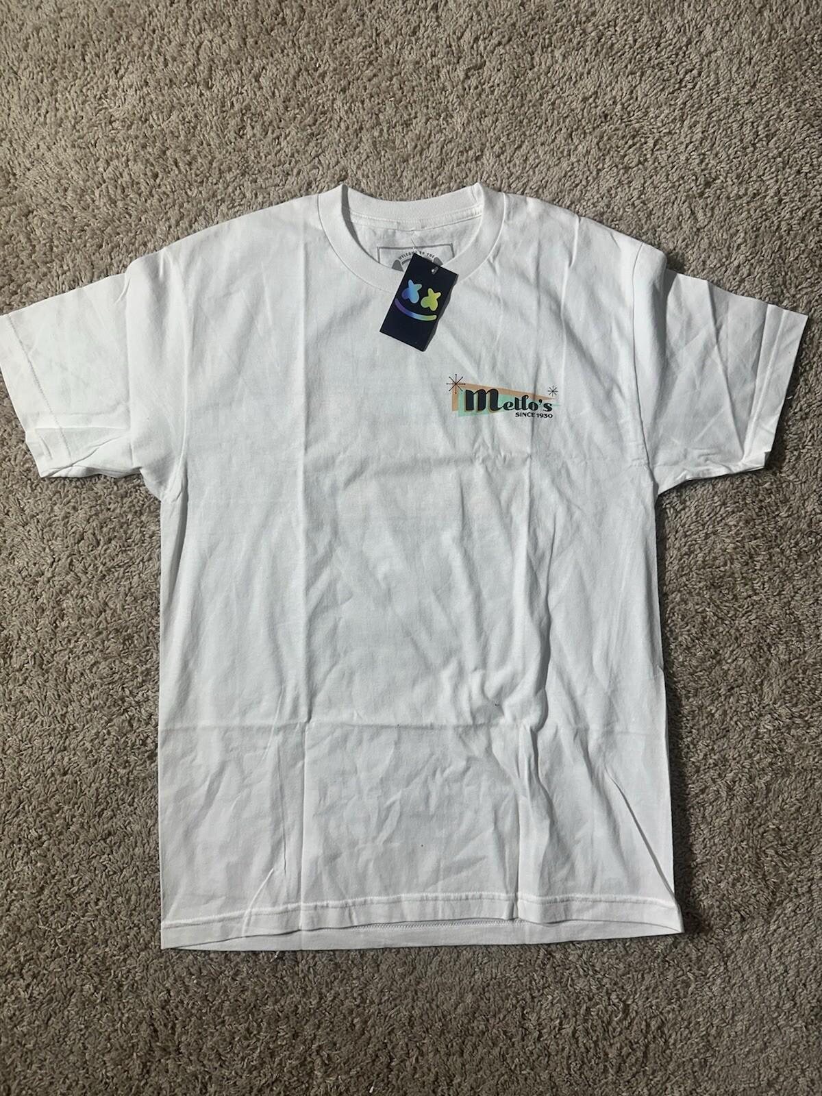 Marshmello T Shirt Large White Double Sided Graphic Print Unisex T-Shirt S