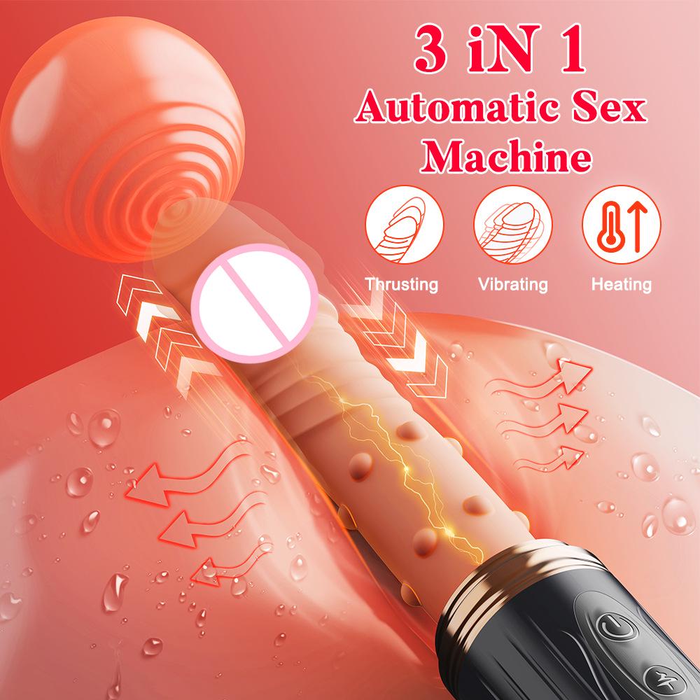 Wireless Remote Control Female Masturbator with Rotating Beads and Telescopic Vibrations for Self-Stimulation and Orgasm