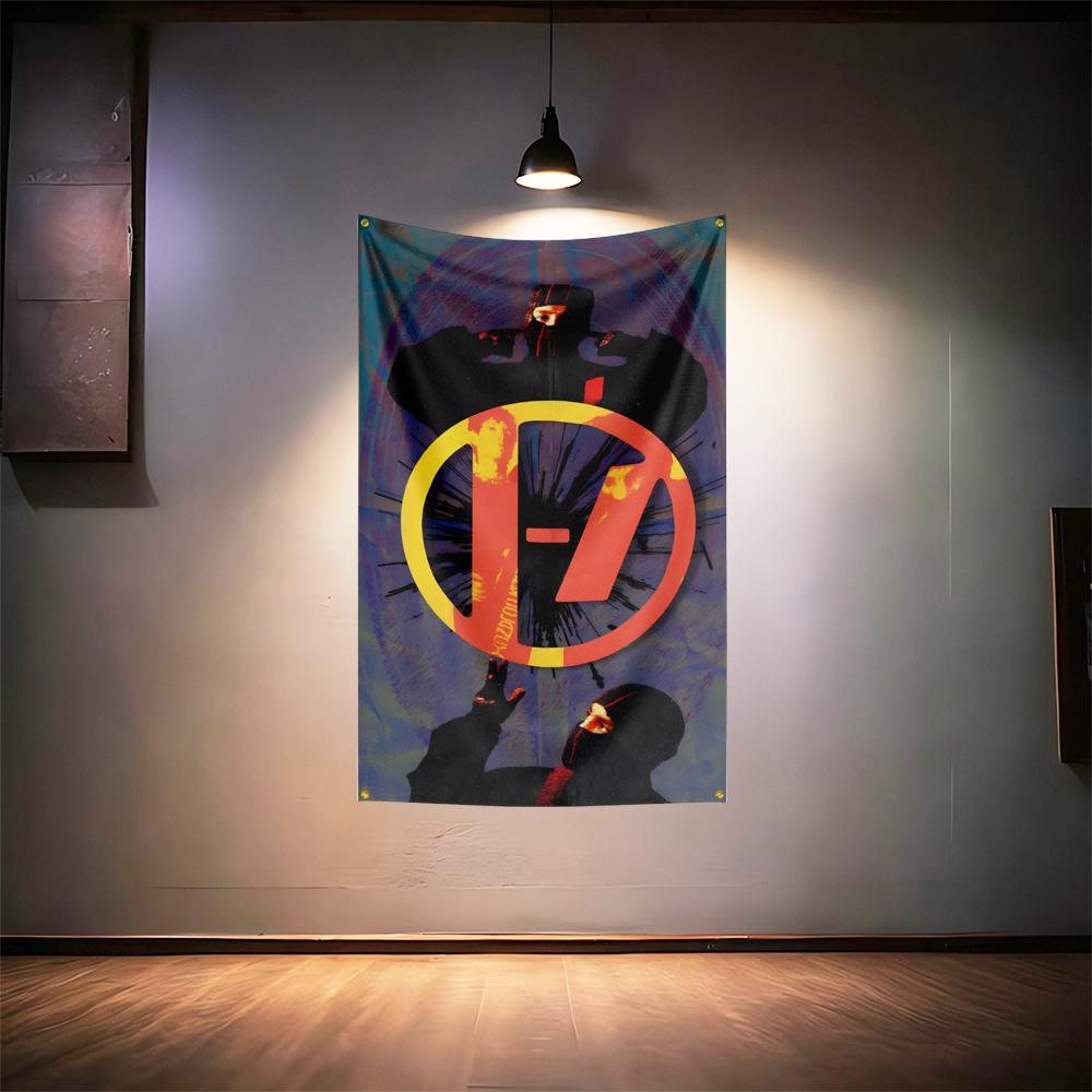Rock Music Flag 3x5ft For Twenty One Pilots Fans Banner Hd Print Brass Grommet Garage Bedroom Living Room Dorm Wall Decor Tapest