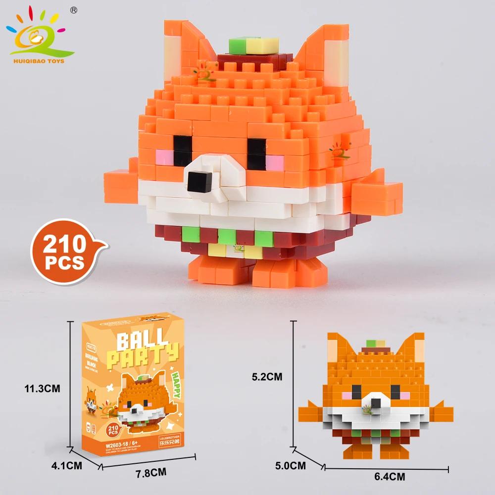 HUIQIBAO MOC Tier Mikro-Baustein Mini Niedlich 3D Diamant Modellstein DIY Stadtbau Spielzeug für Kinder Schreibtischdekoration