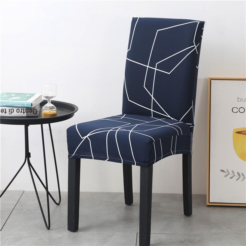 Anti-fouling Household Chair Cover Hotel Chair Package Backrest Seat Cover One-piece Print Elastic Dining Table Seat Cover