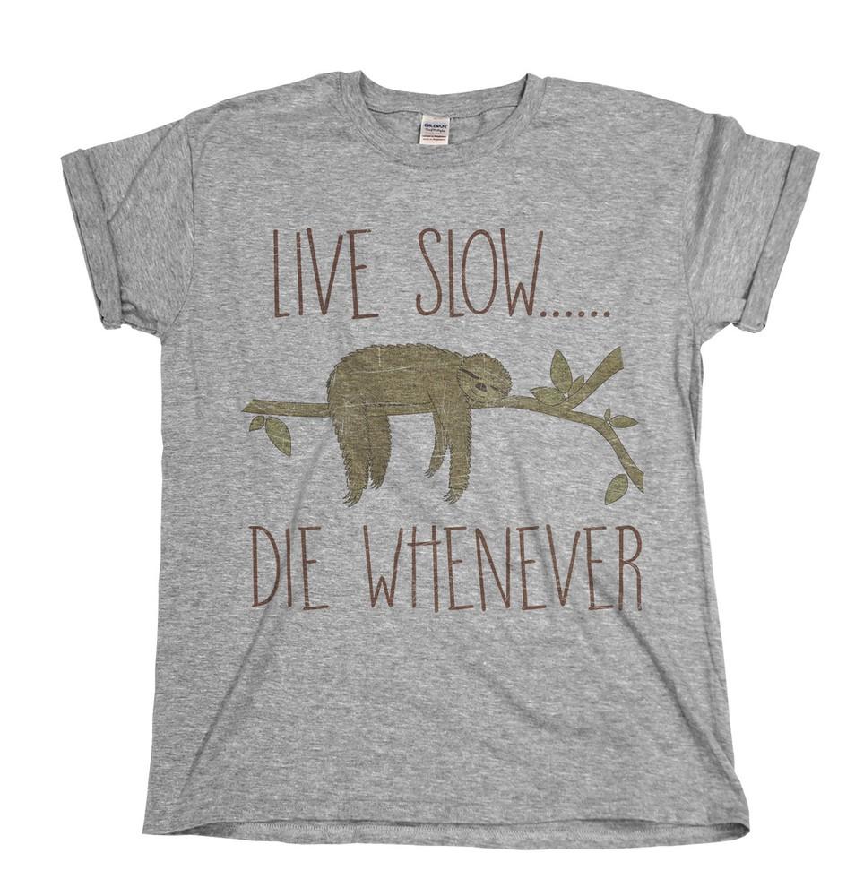 

Живи медленно, умри когда угодно. Мужская/женская футболка с ленивцем, новинка, слоган Chill (Расслабься) L