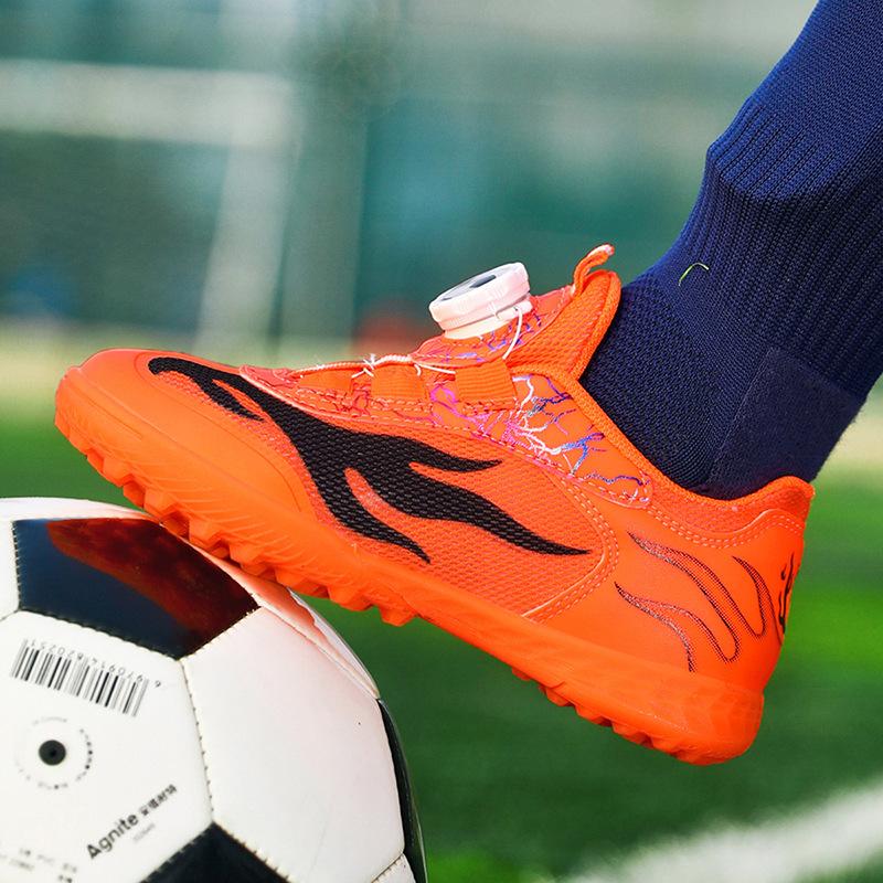 Rotating button football shoes mesh new children and older children broken nail training football shoes size 29-39