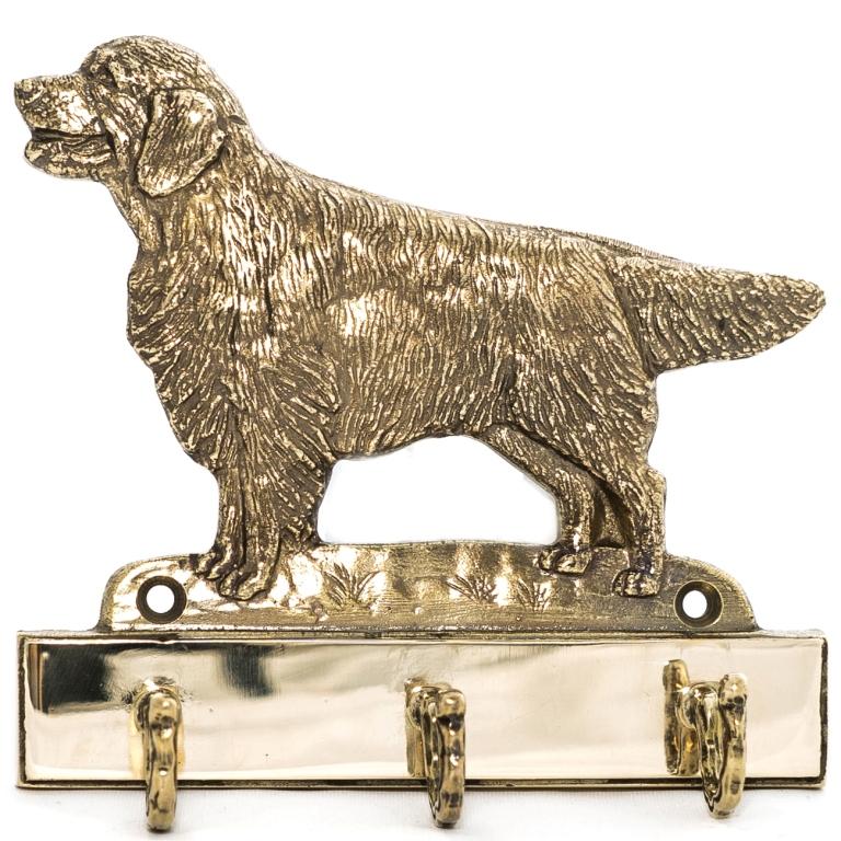 Golden Retriever – Key holder with a dog, brass handle for dog accessories | Art-Dog