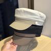 Octagonal hat women's flat top fashion retro British versatile cap trend show face small literary beret