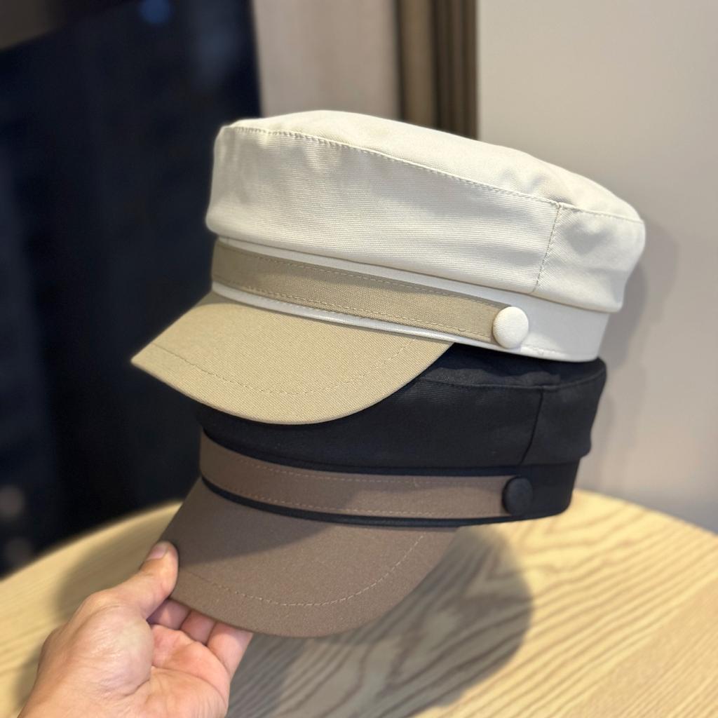 Octagonal hat women's flat top fashion retro British versatile cap trend show face small literary beret