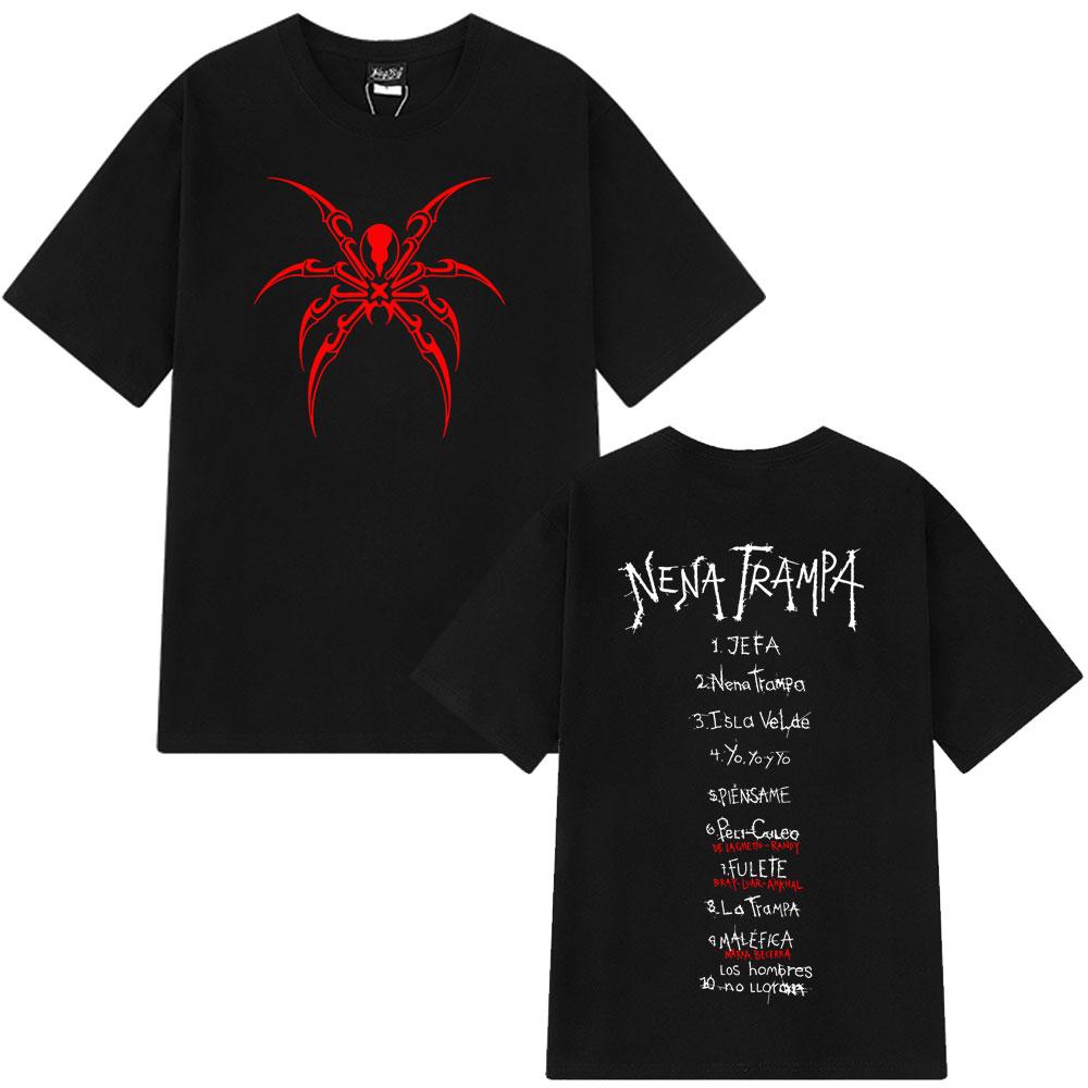 

Cazzu Nena Trampa 2025 Fashion Print T-shirt Men Women Hip Hop T Shirt Loose Cotton Short Sleeve Oversized T-shirts Fan Gifts 2XL