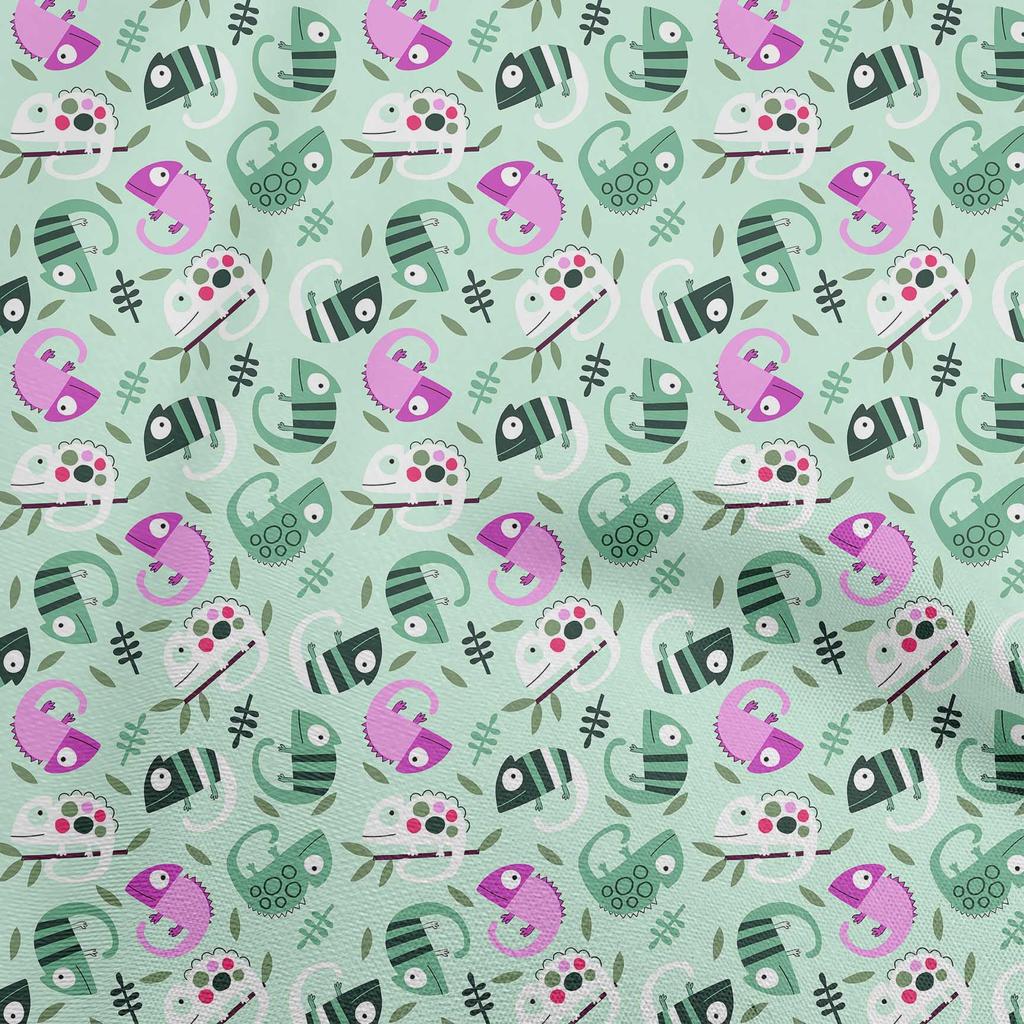 oneOone Cotton Flex Amethyst Fabric Kids Animal Sewing Fabric by The Yard Printed DIY Clothing Sewing Supplies 40 Inch