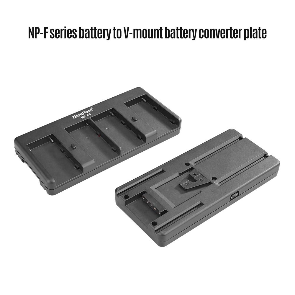 NiceFoto NP 04 NP F Battery To V Mount Battery Converter Adapter Plate 4 Slot for Sony NP F970 F750 F550 Battery for