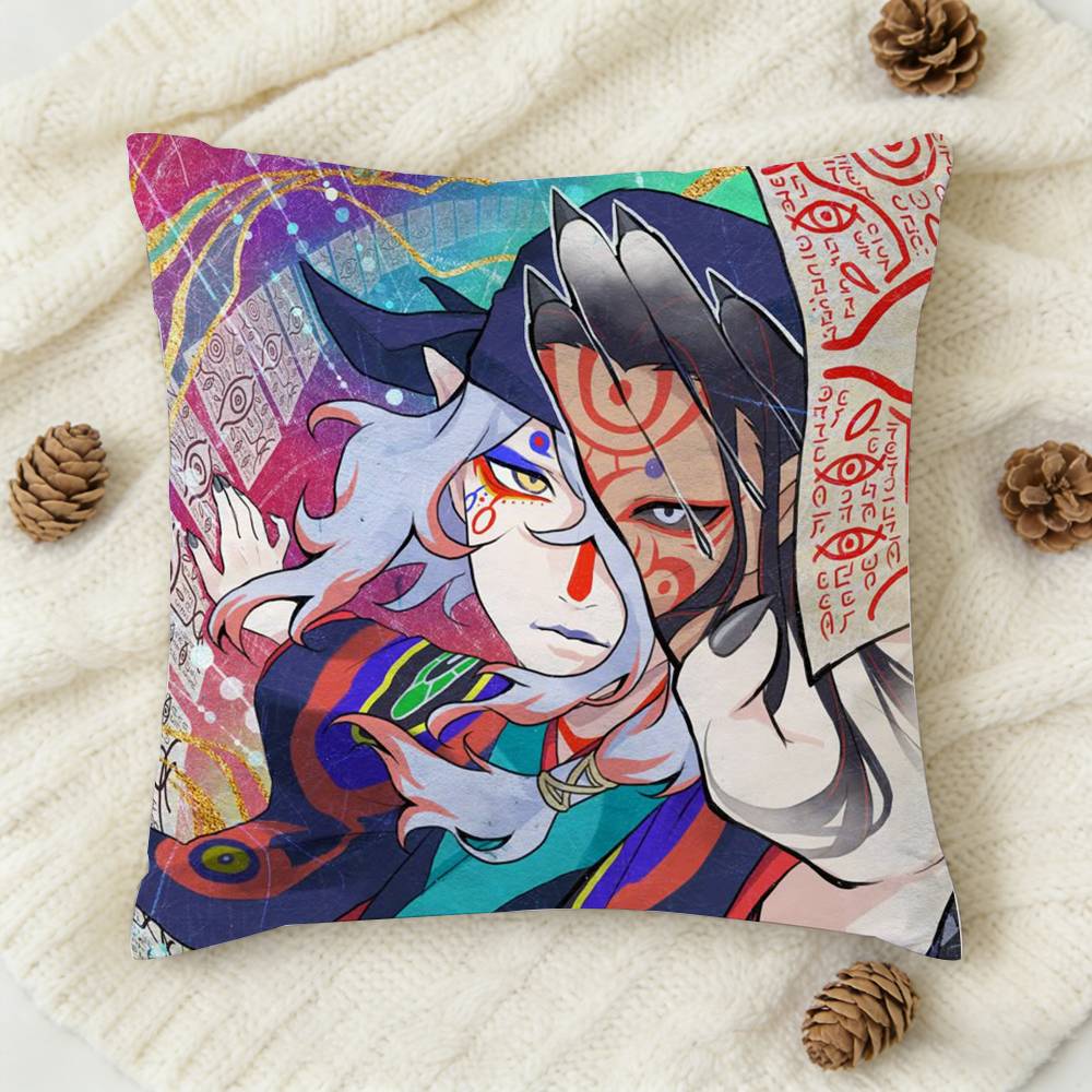 Anime MMononoke Doublesided Printed Square Decorative Cushion Cover for Sofa Living Room Home Decor
