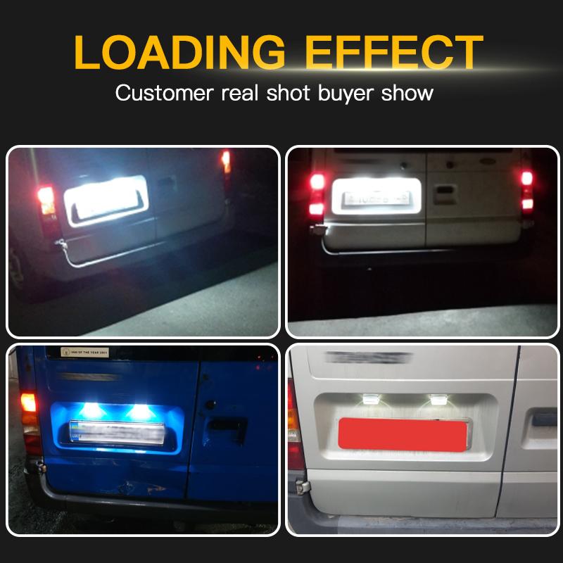 2pcs Canbus Car White LED Number License Plate Light for Ford Transit MK4 MK5 MK6 MK7 1985-2013 Connect 2002-2013 OEM#4388111