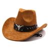 New Western cowboy hat, Tibetan wool top hat, men's and women's autumn/winter outdoor ox-head accessory, travel riding hat