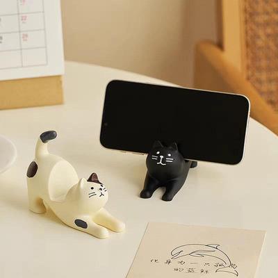 Harz Katze dehnend Handy & Tablet Halter Ornament