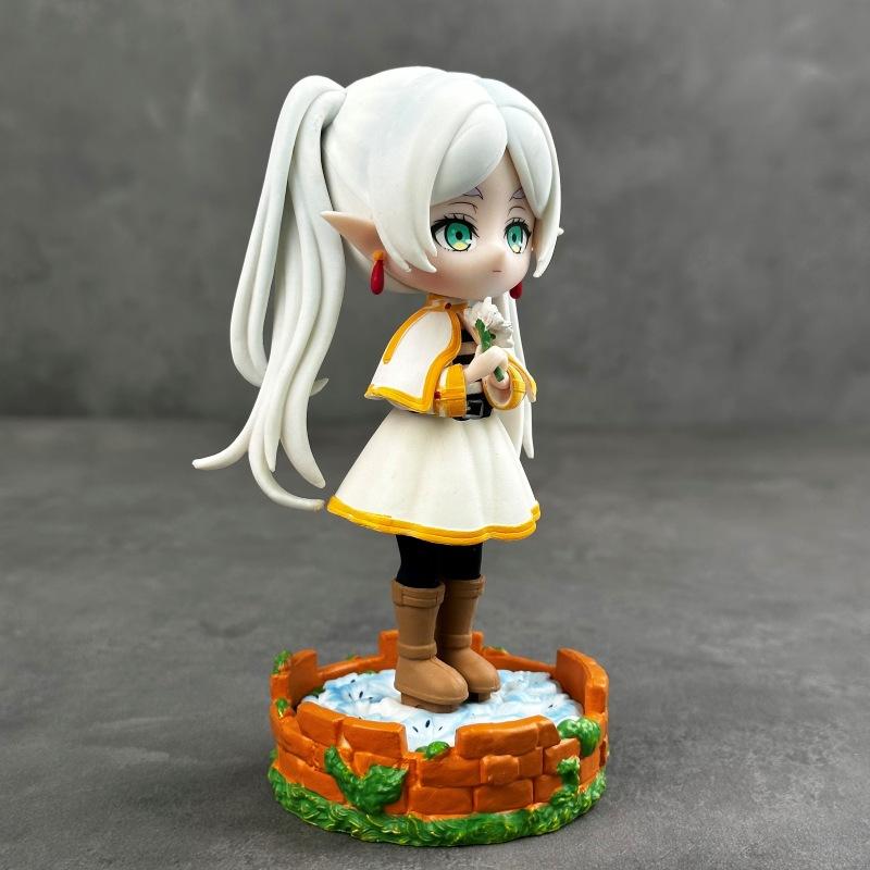 Cute Q Version Frieren & Fern Anime Figure Magic Girl Standing Figurine Decor Model