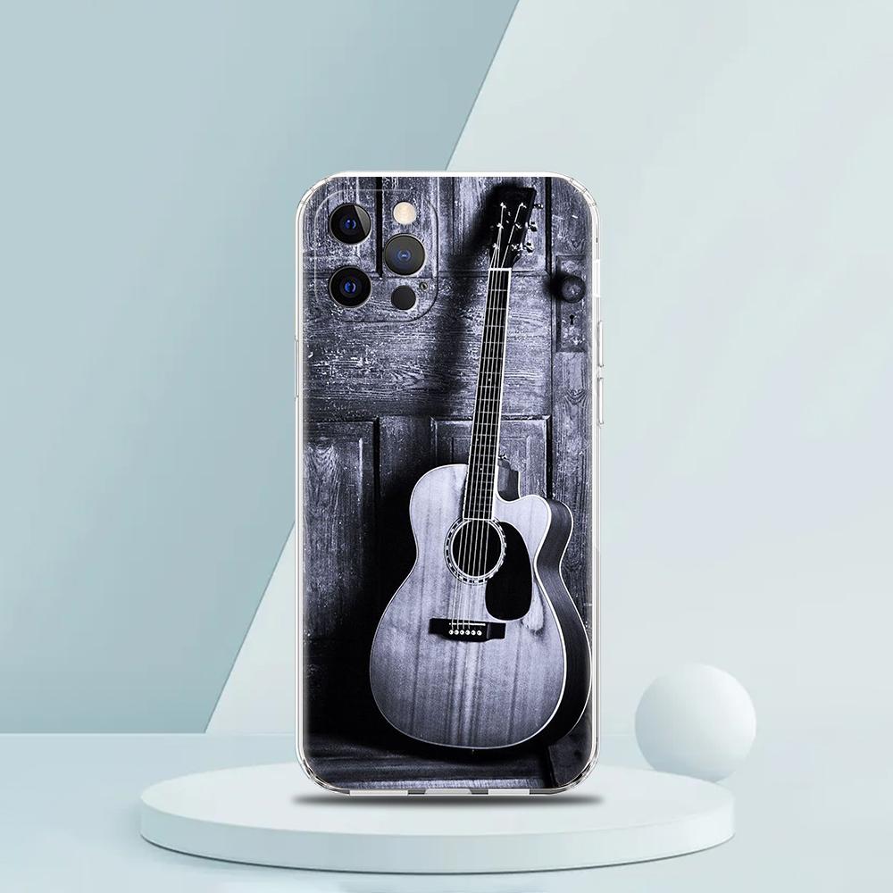 Guitar Strings Music Guitares Instrument Luxury Phone Case For iPhone 16 15 14 13 12 11 Pro Max XS X XR SE 7 8 Plus Clear Cover