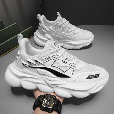 Herenschoenen grote maat mesh ademend dikke zool heren sportschoenen casual hardlopen klein wit papa trendy schoenen zwarte papa schoenen