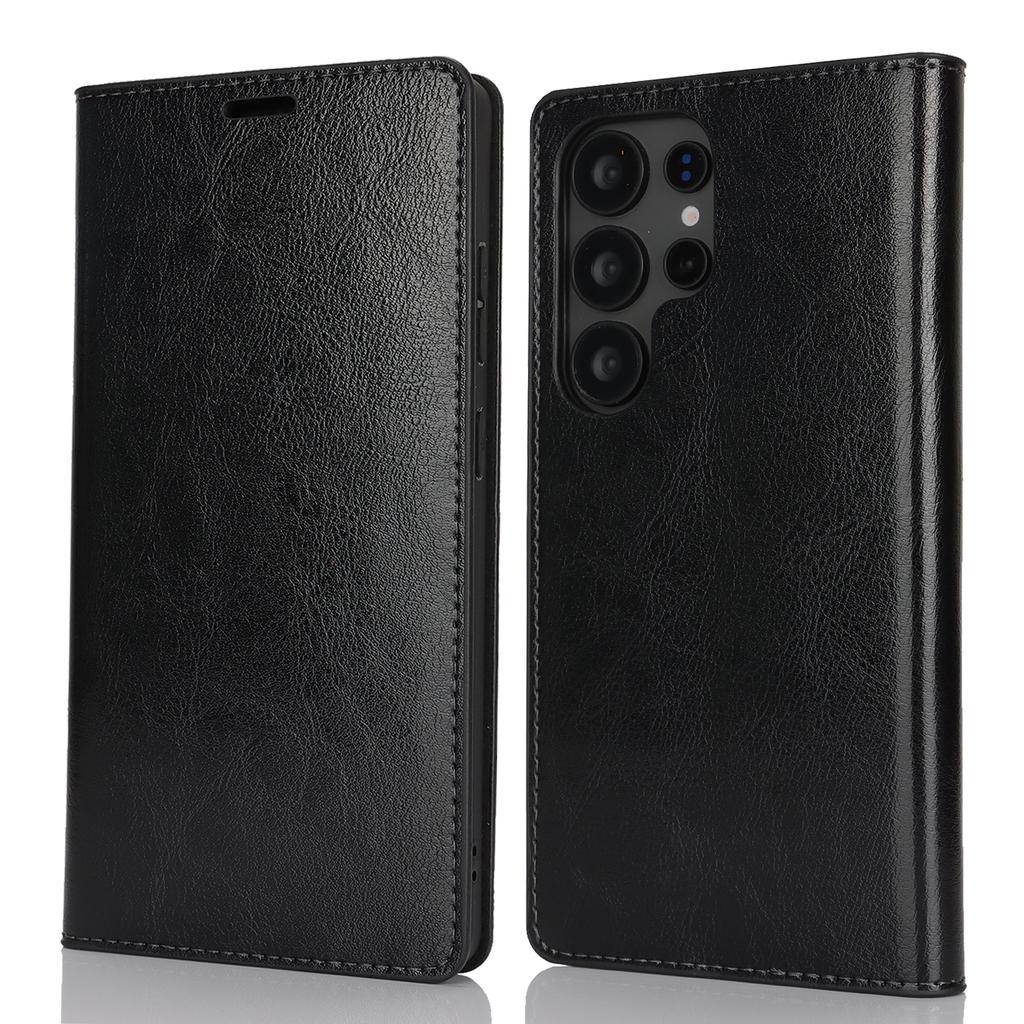 For Samsung Galaxy S25 Ultra Case Crazy Horse Texture Split Leather Wallet Phone Cover