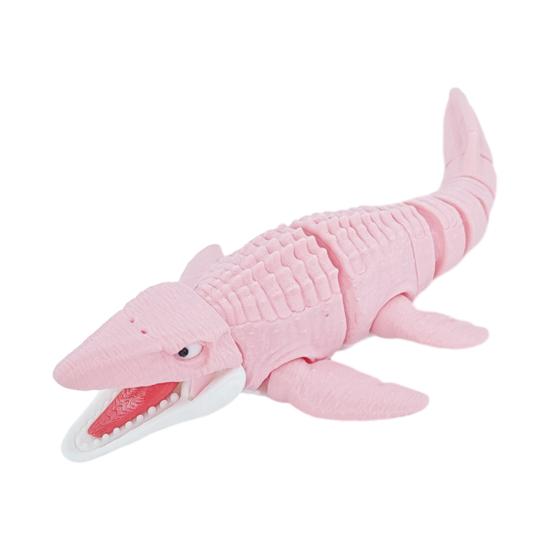 

3D-печатная фигурка мозазавра, подвижные суставы, фигурка динозавра, шарнирная модель доисторического животного, игрушка, украшение для дома, офиса, книжной полки S розовый