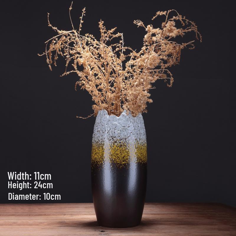 European Minimalist Ceramic Floor Vase for Living Room - Ikebana & Dried Flowers