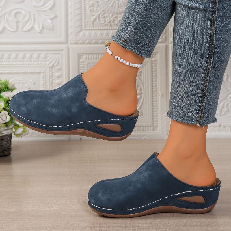 Women's Baotou Platform Slippers Summer New Large Size Round Toe Baotou Back Air Breathable Slippers