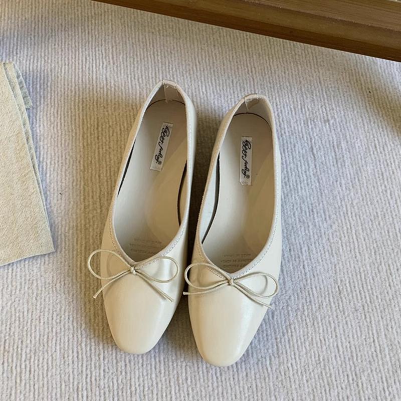 Fashion SUOJIALUN 2025 Spring New Women Flat Shoes Fashion Round Toe Bow-knot Slip On Ladies Ballerina Soft Flat Heel Dress Boat Shoes