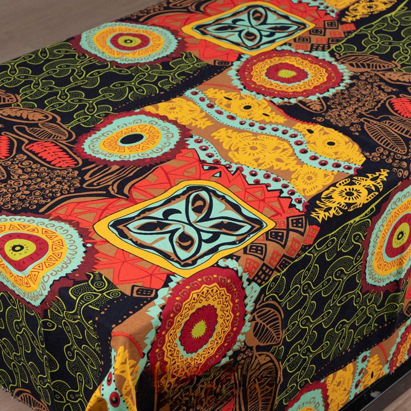 100x150cm Ethnic Printed Fabric Cotton Bohemian Retro Dress Clothes Pillow Tablecloth Fabric Handmade DIY Fabric Cotton Linen