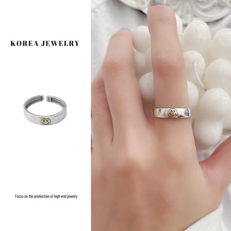 Korean 925 Sterling Silver Non-Fading Open Ring – Elegant High-End Design for Women