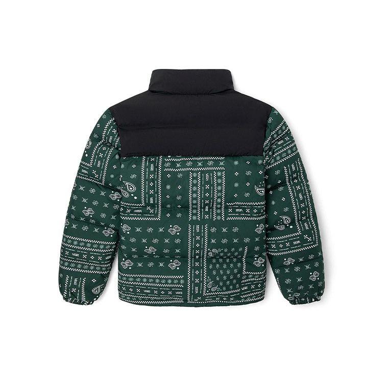 Vans Color Block Floral Print Down Jacket Men Outerwear Green VN0A5F75CX9